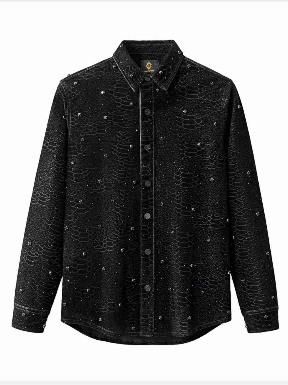 Century Penthouse Black Snake Denim Shirt